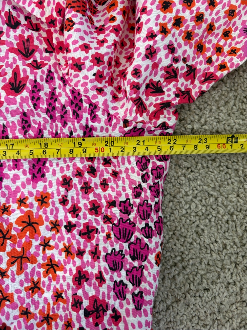 Lesley Evers Rachel Midi Shift Dress May Flowers Pink Floral Linen Tie-Waist XL - Picture 4 of 9